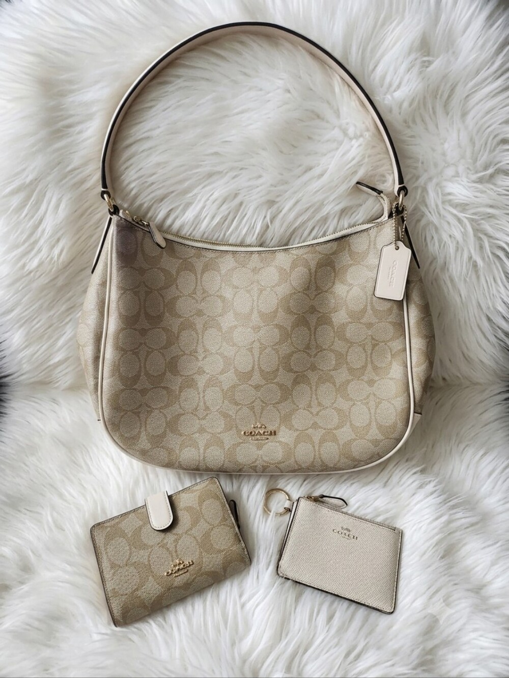 Coach Signature Faye Purse Wallet Trio Set